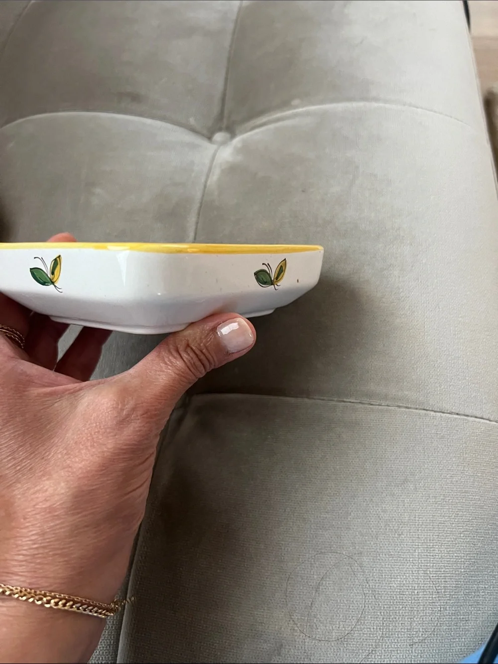 Hand-Painted Lemon Ceramic Trinket Box
